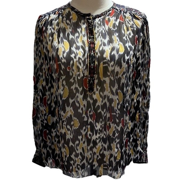 Isabel Marant Blouse Pilay Multi
Printed Silk Sheer SZ 36/US SM Long Sleeve Top - Picture 1 of 16